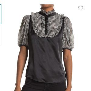 Ruffled Chiffon & Satin Blouse by Vertigo